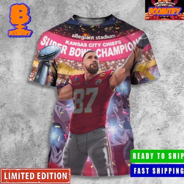 The Chiefs Travis Kelce Back To Back Era Super Bowl LVIII Champions All Over Print Shirt