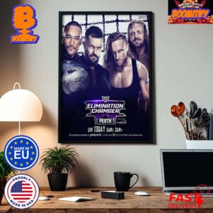 WWE Elimination Chamber Perth Finn Balor And Damian Priest Defend The Undisputed WWE Tag Team Titles Against Pete Dunne And Tyler Bate Home Decor Poster Canvas
