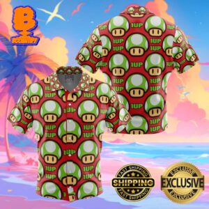 1up Mushroom Super Mario Funny Summer Collections Hawaiian Shirt For Men And Women