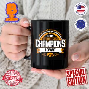 2024 Big Ten Women’s Basketball Conference Tournament Iowa Hawkeyes Blue 84 Champions Ceramic Mug