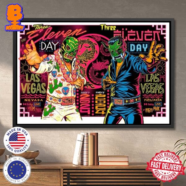311 Band Tour Dolby Live at Park MGM Las Vegas NV March 9 & 10 2024 Wall Decor Poster Canvas