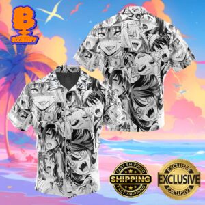 Ahegao Manga Collage Funny Summer Collections Hawaiian Shirt For Men And Women