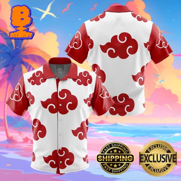 Akatsuki White Naruto Funny Summer Collections Hawaiian Shirt For Men And Women