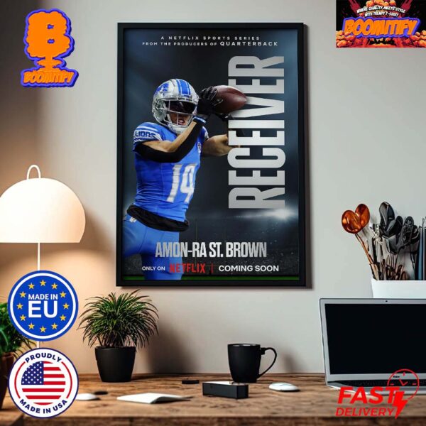 Amon-Ra St.Brown Detroit Lions NFL Netflix Sports Docuseries Receiver Poster Canvas For Home Decor