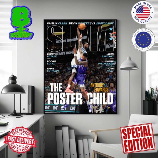 Anthony Edwards Cover Iconic Dunk Immortalized On The Cover Of SLAM 249 Wall Decor Poster Canvas