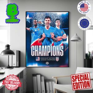 Back To Back USMNT Concacaf Nations League Final 2024 Champions Home Decor Poster Canvas