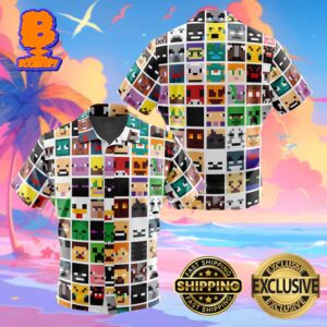 Block Faces Minecraft Funny Summer Collections Hawaiian Shirt For Men And Women