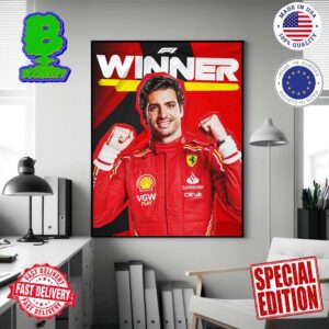 Carlos Sainz Jr First Win Of 2024 In Australia Poster Canvas