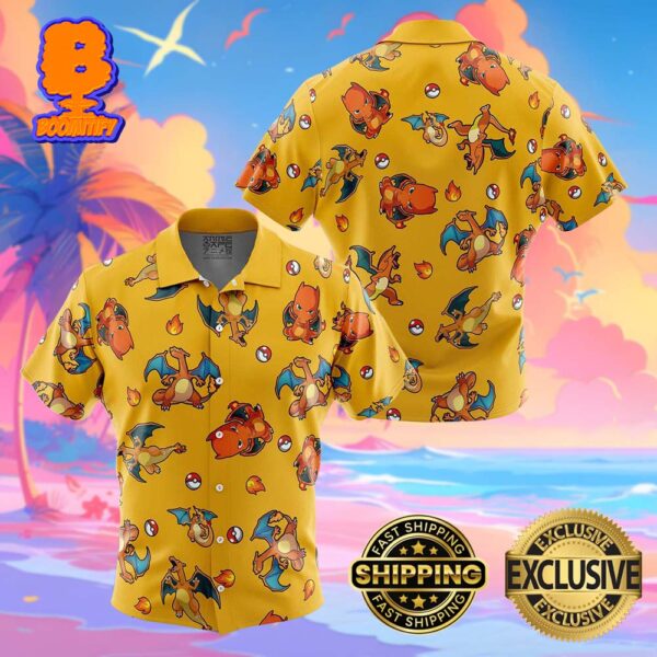 Charizard Pattern Pokemon Funny Summer Collections Hawaiian Shirt For Men And Women