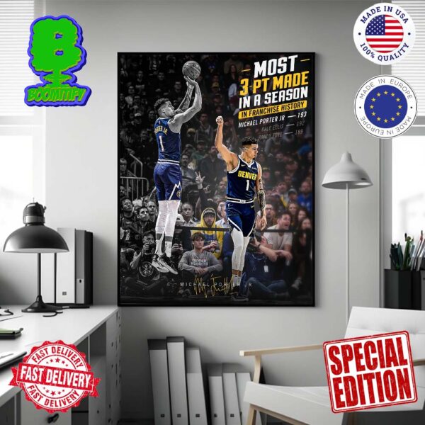 Congrats Michael Porter JR Most 3-PT Made In A Season In Franchise History Home Decor Poster Canvas