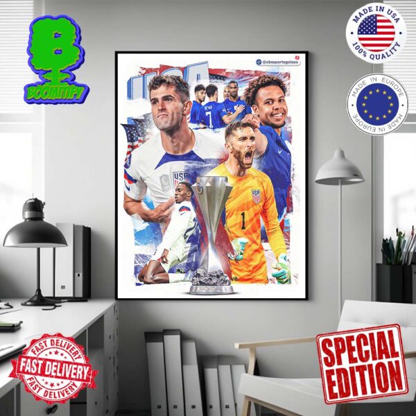 Congratulations USMNT Concacaf Nations League Final 2024 Champions Home Decor Poster Canvas