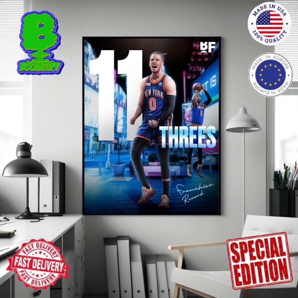 Donte DiVincenzo Drops A Career-High 40 PTS And A Knicks Record 11 Threes As New York Beats Detroit 124-99 Poster Canvas