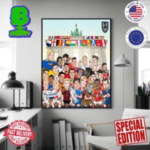 Euro 2024 All Team In Cartoon Style The Field Is Complete Wall Decor Poster Canvas