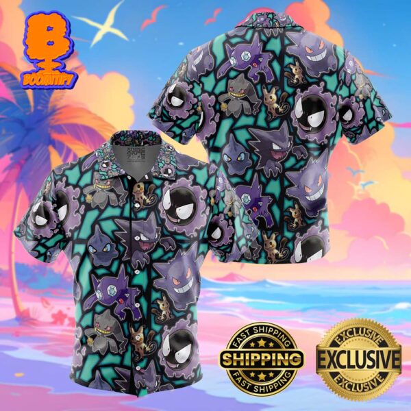 Ghost Type Pokemon Pokemon Funny Summer Collections Hawaiian Shirt For Men And Women