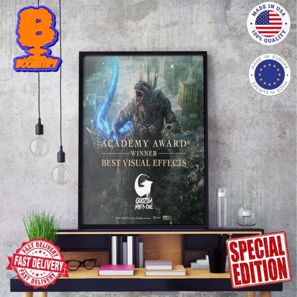 Godzilla Minus One Academy Award Winner Best Visual Effects Oscars 2024 Wall Decor Poster Canvas