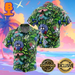 Grass Type Pokemon Pokemon Funny Summer Collections Hawaiian Shirt For Men And Women