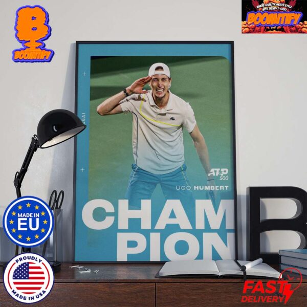 Hugo Humbert ATP 500 2024 Dubai Tennis Champion Wall Decor Poster Canvas