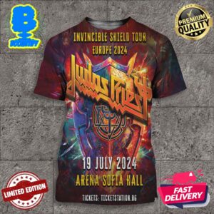 Invincible Shield Tour Europe 2024 Judas Priest 19 July 2024. Arena Sofia Hall All Over Print Shirt