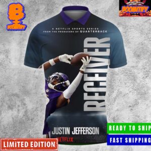 Justin Jefferson Minnesota Vikings NFL Netflix Sports Docuseries Receiver Poster All Over Print Polo Shirt