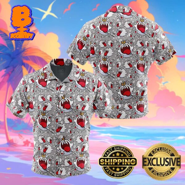 King Boo And Boo Ghosts Super Mario Bros Funny Summer Collections Hawaiian Shirt For Men And Women