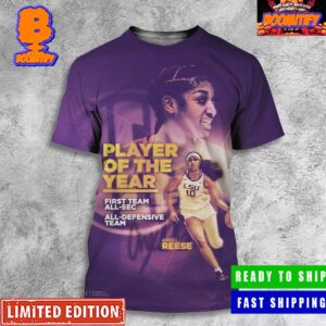 LSU Tigers Womens Basketball Angel Reese The Best Player In The SEC Player Of The Year Award All Over Print Shirt