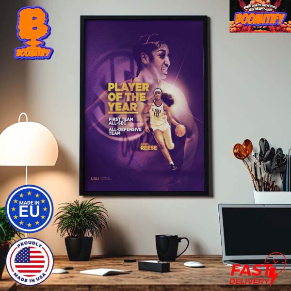 LSU Tigers Womens Basketball Angel Reese The Best Player In The SEC Player Of The Year Award Home Decor Poster Canvas