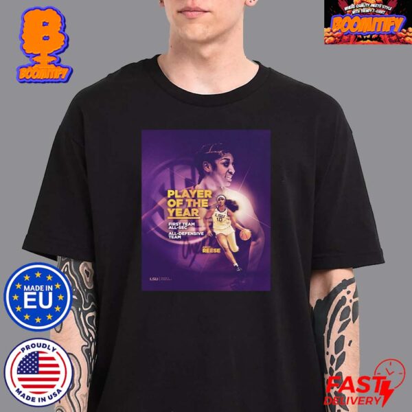 LSU Tigers Womens Basketball Angel Reese The Best Player In The SEC Player Of The Year Award Unisex T-Shirt