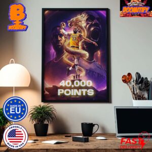 Lakers Empire 40K Points For LeBron James Dragon King The First Member Of 40K Club Home Decor Poster Canvas