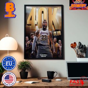 LeBron James Becomes The First Member Of The 40K Club Rare Air King James Home Decor Poster Canvas