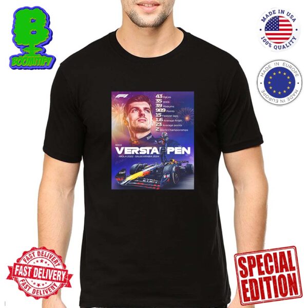 Max Verstappen Stats Imola 2022-Saudi Arabia 2024 Classic T-Shirt