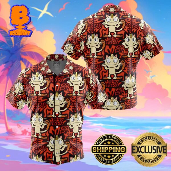 Meowth Pokemon Funny Summer Collections Hawaiian Shirt For Men And Women