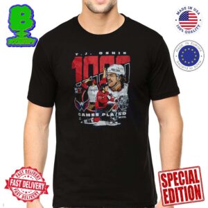 NHL Tribute To T. J. Oshie From Washington Capitals 1000 Games Played Classic T-Shirt