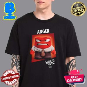 Official First Individual Poster Character Anger For Inside Out 2 Releasing In Theaters On June 14 Vintage T Shirt