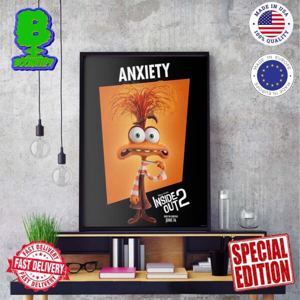 Official First Individual Poster Character Anxiety For Inside Out 2 Releasing In Theaters On June 14 Wall Decor Poster Canvas