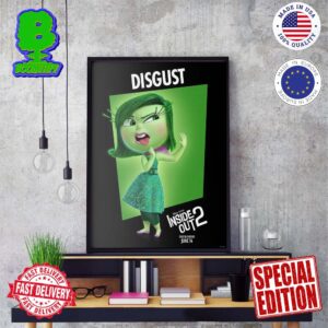 Official First Individual Poster Character Disgust For Inside Out 2 Releasing In Theaters On June 14 Wall Decor Poster Canvas