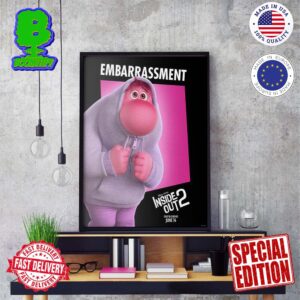 Official First Individual Poster Character Embarrassment For Inside Out 2 Releasing In Theaters On June 14 Wall Decor Poster Canvas