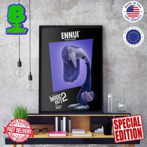 Official First Individual Poster Character Ennui It Means The Boredom For Inside Out 2 Releasing In Theaters On June 14 Wall Decor Poster Canvas