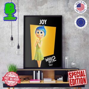 Official First Individual Poster Character Joy For Inside Out 2 Releasing In Theaters On June 14 Wall Decor Poster Canvas