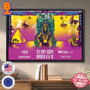 Official Poster For 311 Day At Dolby Live At Park MGM Wall Decor Poster Canvas