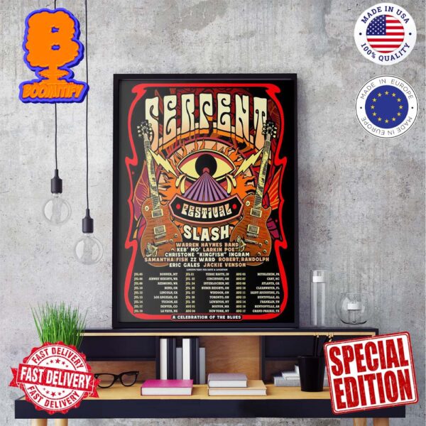 Official Poster For Slash Announces SERPENT Festival Summer 2024 Tour Wall Decor Poster Canvas