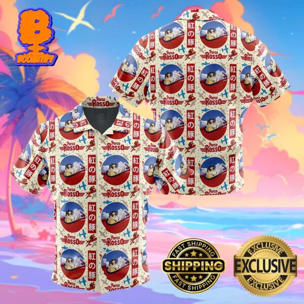 Porco Rosso Studio Ghibli Funny Summer Collections Hawaiian Shirt For Men And Women