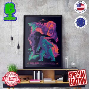 Poster By Tom Whalen Godzilla x Kong The New Empire Wall Decor Poster Canvas
