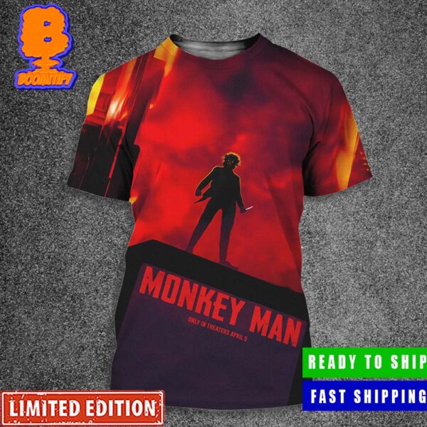 Poster For Monkey Man Only In Theaters April 5 All Over Print Shirt