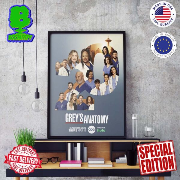 Poster For Season 20 Of Greys Anatomy Premiere Thur March 14 Wall Decor Poster Canvas