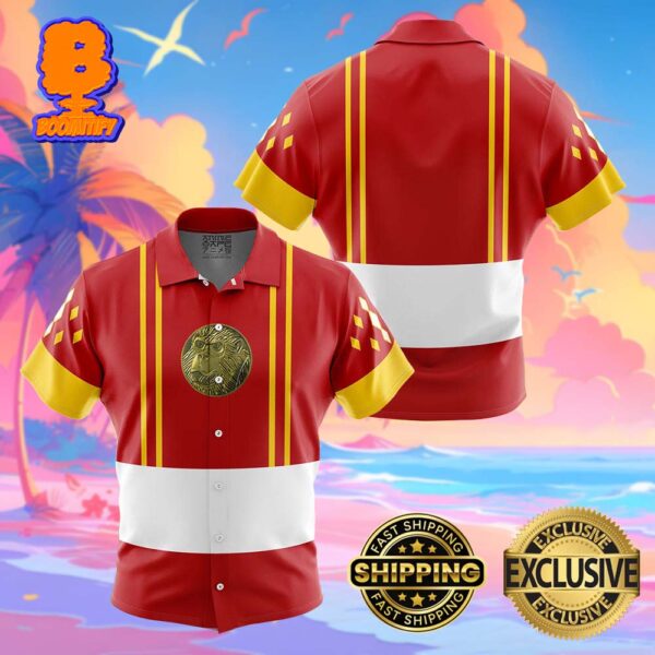 Red Ranger Ninjetti Mighty Morphin Power Rangers Funny Summer Collections Hawaiian Shirt For Men And Women