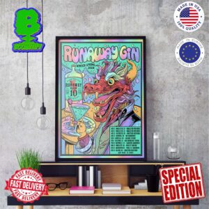 Runaway Gin Is Playing The Yard At Bowstring On Saturday April 13th Official Poster Wall Decor Poster Canvas