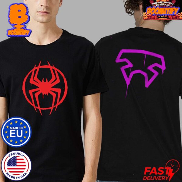Spider Man Across The Spider Verse Miles Morales And Prowler Logo Two Sides Print Unisex T-Shirt