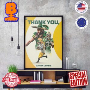 Thank You Aaron Jones 33 Has Contributed Green Bay Packers Wall Decor Poster Canvas