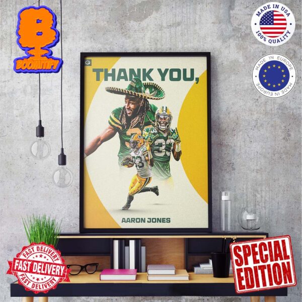 Thank You Aaron Jones 33 Has Contributed Green Bay Packers Wall Decor Poster Canvas