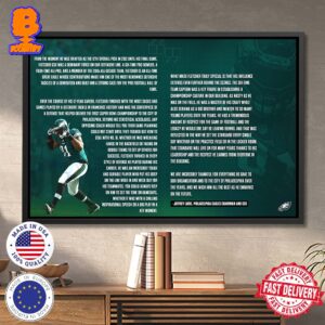 The Letter From Jeffrey Lurie Philadelphia Eagles Chairman And CEO  To Fletcher Cox For His Announces Retirement Wall Decor Poster Canvas